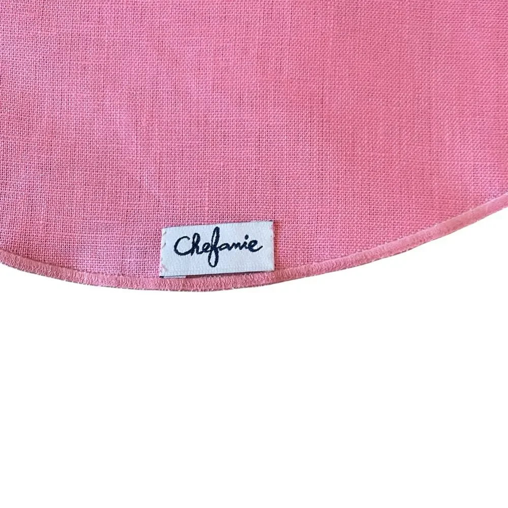 Chefanie PINK Linen Lip Shaped Placemats 13x18 Set of 4 Valentines Day XO New